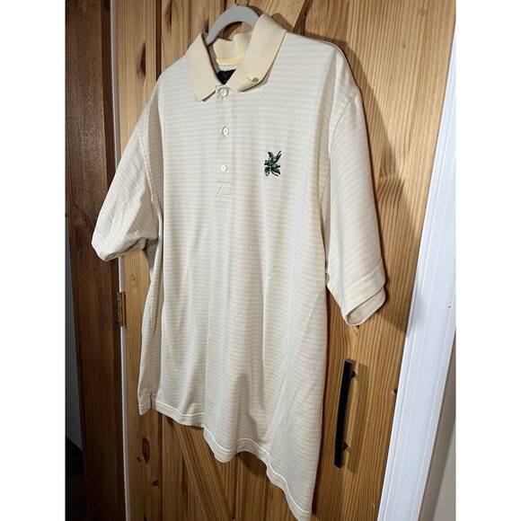 Arnold Palmer Laurel Valley Golf Country Club Men’s Yellow Striped Polo LG - Picture 7 of 8